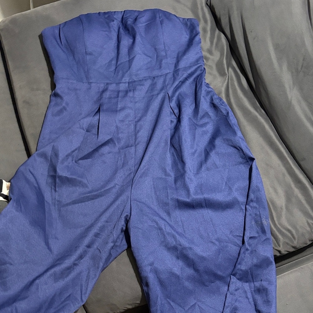 Petal & Pup Royal Blue Strapless Jumpsuit